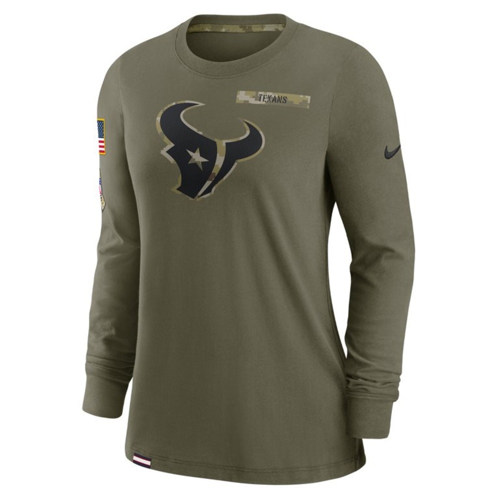 Nike Olive Houston Texans 2021 Salute To Service Performance Long Sleeve T-Shirt